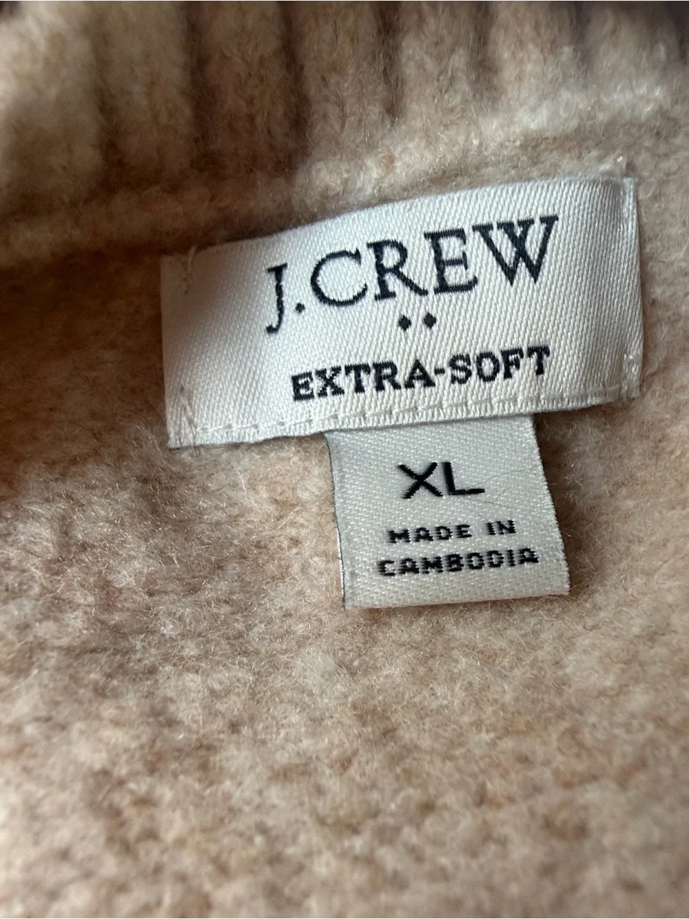 J.CREW Extra-Soft V-neck vest Sweater - Cream xl